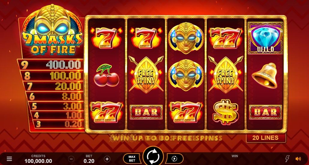 9 Masks of Fire Slot