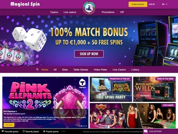 Magical Spin Casino 2021 Review Slots Play Now - BigWinGuide