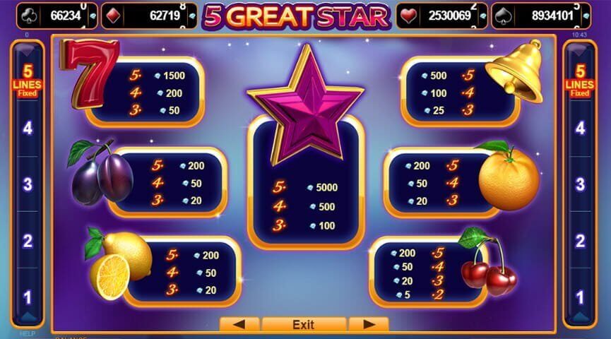 5 Great Star Slot